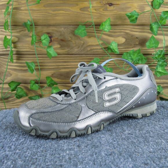 SKECHERS Women's Sneaker Gunmetal Leather Sz 7.5‎ Medium Used 2025 - Picture 1 of 7
